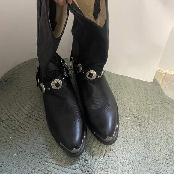 Mens Durango Concho Black Boot with removable ankle concho size 9.5 D - Picture 2 of 10